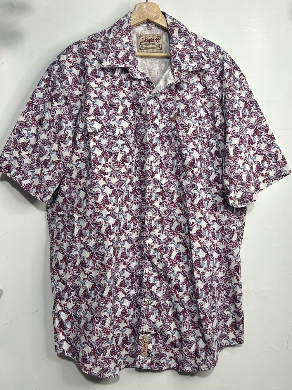 5 for $25🔥Rafter C‎ Western Pearl Snap Button Shirt 2XLT